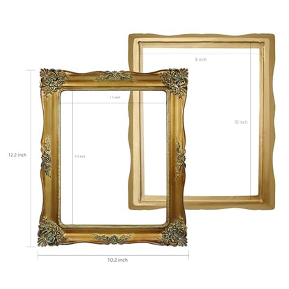 Gold Picture Frame for Canvas Paintings, Gallery Walls, DIY Craft Projects - color: Antique Gold - Straight Edges