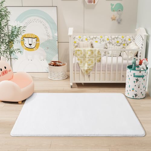 Amearea Modern Washable Runner Rugs, 2x4 Feet White Bedroom Runner Rug - color: White, size: 2' x 4' (Runner)