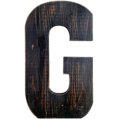 Big Letter Wall Art for Living Room, Bathroom, Bedroom, and Home Decor, Rustic Farmhouse Lettering for Family Last Names, Large Decorative Wood, 14” x 10” (Big G) - color: Big G