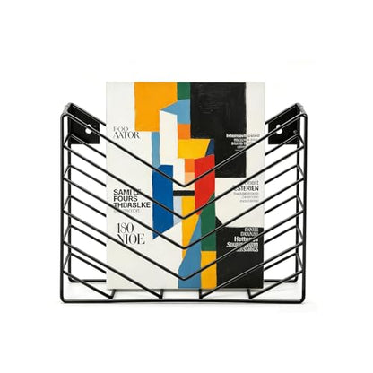 Wall Mounted Magazine Rack, Wall Mounted File Organizer - color: Black