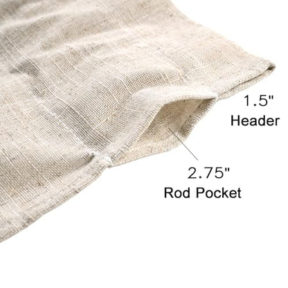 DOSLY Ides Farmhouse Rustic Cotton Valance Curtain, Navy Blue Striped Pleated Design with Coconut Buttons, Multi-Room Window Treatment for Kitchen Living Room Bedroom, 52x18 Inch - color: Linen & Blue Striped, size: 52"W x 18"L (Pack of 1)