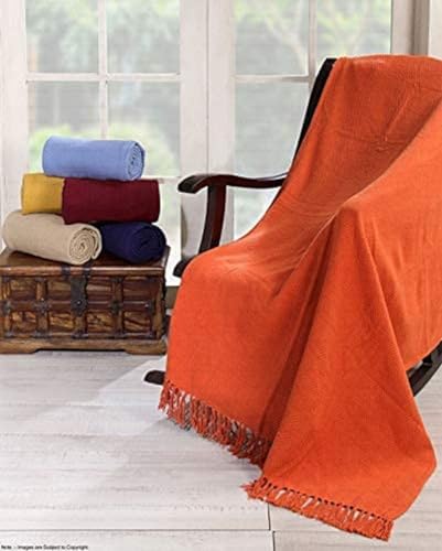 Hand Woven Throw Blankets - Cotton - Rustic Ottoman - Batik Chair Blanket - Striped with Fringe - Picnic Throw 50"x60" - Set of Two (Black Chevron) - color: Black Chevron