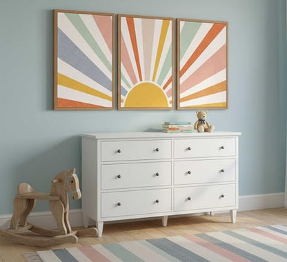 HLEOXPY 3 Pieces Nursery Boho Canvas Wall Art 16x24in Unframed - color: boho-Poster, size: 16x24in