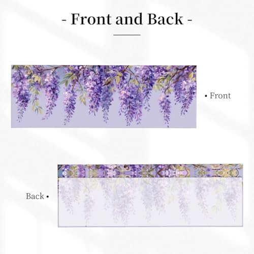 Lavender Flowers Valances for Windows Rod Pocket Curtain Valance 1 Panel Short Curtains for Kitchen Bathroom Living Room Bedroom Window Treatments - color: Lavender Flowers
