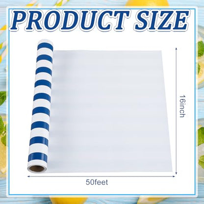 AmazingSpark Striped Table Runner Roll,Navy Blue,50' Long X 16" Wide - color: Navy Blue, size: 50' Long X 16" Wide