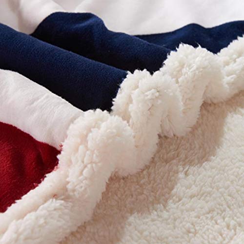 UKELER Flannel Sherpa Throw 60'' x 50'' Union Jack Fleece Blanket Soft Comfy Flannel Blanket Throws for Bed/Couch/Sofa/Office/Camping - color: B-union Jack, size: 50''x60''