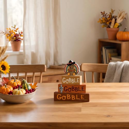 Smile Thanksgiving Wooden Block Decor - style: Gobble