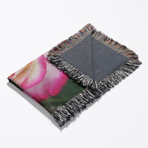 3dRose Lovely Double Delight Rose Blossom Woven Blanket