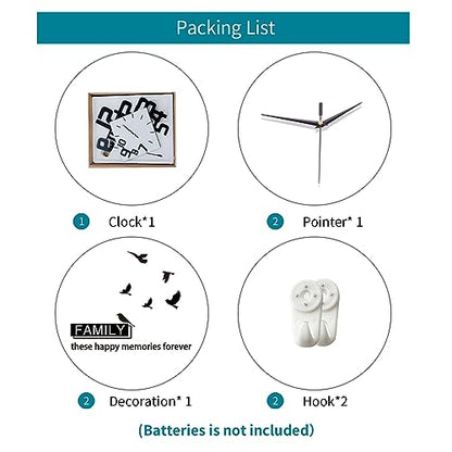 Decorative Wall Clock for Living Room Large Modern Clocks Silent - size: 12*20 inch