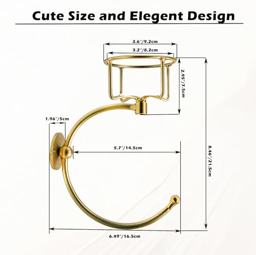 Gold Hand Towel Holder for Bathroom Wall, Towel Hook with Wall Candle Holder,Elegent Towel Ring Rose Gold, Sturdy Towel Rack Wall Mounted Hanger for Bathroom - color: Gold