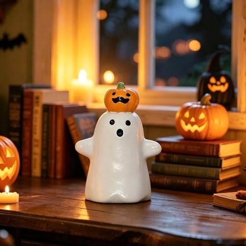 Halloween Ghost Figurine Pumpkin Spooky Resin Finger Statue Decor - color: Styl 14