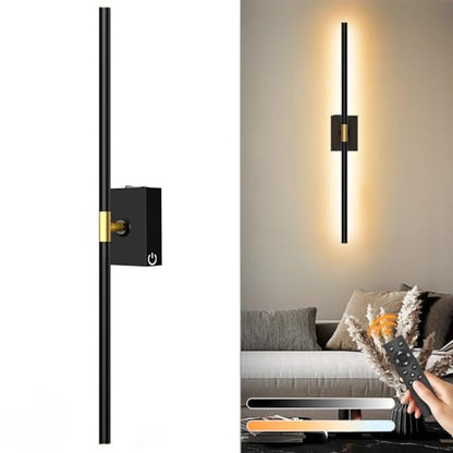 Eneru Battery Operated Wall Sconce, Rechargeable Wireless Light 1 Pack 4CCT - color: Black, size: 1 Pack
