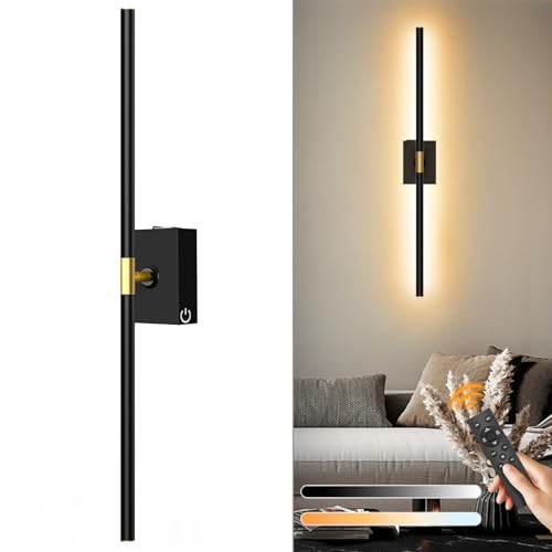 Eneru Battery Operated Wall Sconce, Rechargeable Wireless Light 1 Pack 4CCT - color: Black, size: 1 Pack