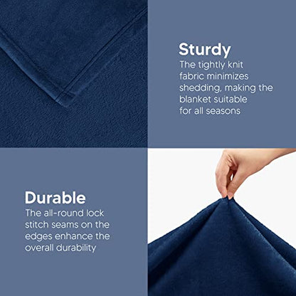 Utopia Bedding Ultra Soft Fleece Bed Blanket Throw Size Navy (50x60 Inches) - color: Navy, size: Throw (50x60 Inch)