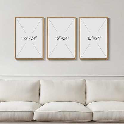 Framed Neutral Beige Abstract Wall Art for Bedroom, 3 Piece Set, 16x24 In - color: Neutral Taupe, size: 16" W x 24" H x 3pcs