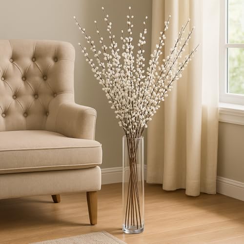 CYS Excel Clear Glass Cylinder Vase (H:20" D:4") | Multiple Size Choices Glass Flower Vase Centerpieces | Hurricane Floating Candle Holder Vase - size: H-20" D-4"