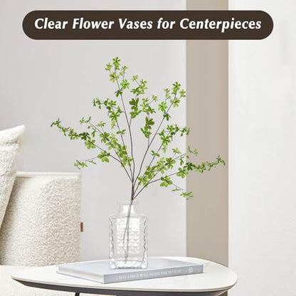 4pcs Clear Glass Bud Vase, Small Glass Vases in Bulk for Flower