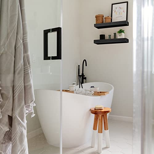 QEEIG Bathroom Floating Shelves for Wall (Black, Set of 2, 15.7") - color: B. Black, size: 15.7"