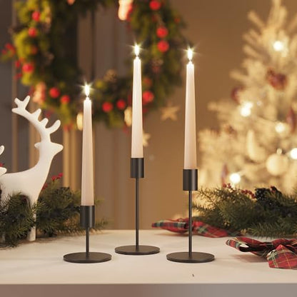 zeochyni Black Taper Candle Holder Metal Candlestick Holders Set of 6 - color: Black, size: Set of 6