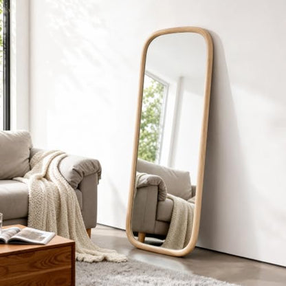 18x48 Inch Oval Full Length Wall Mirror Oblong Wood Frame Floor Mirror