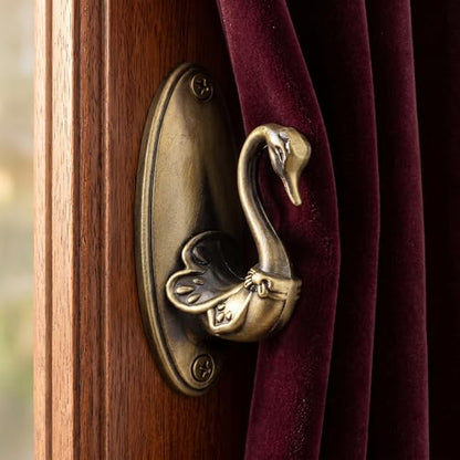 Veemoon 1 Pair Vintage Swan Curtain Holdbacks Swan Curtain Holdbacks