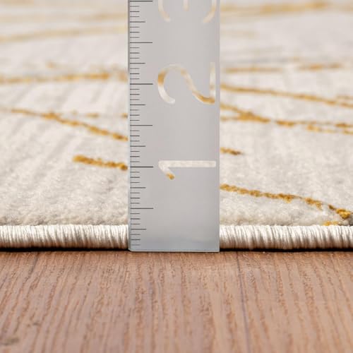 LUXE WEAVERS Modern Abstract Non-Shedding Area Rug Gold 4x5 - color: Gold, size: 4' x 5' (Rectangular)