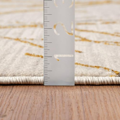LUXE WEAVERS Modern Abstract Non-Shedding Area Rug Gold 8x10 - color: Gold, size: 8' x 10' (Rectangular)