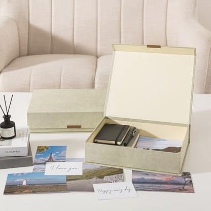 Soul & Lane - Letter Keepsake Box, Magnetic Lid, Set of 2, Ash Green - color: Ash Green