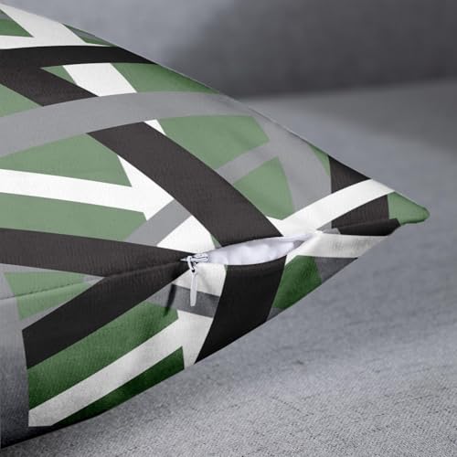 Emvency Throw Pillow Covers Set of 2, 18 x 18 Inch, Striped Sage Green - color: Green, size: 18" x 18" (Pack of 2)