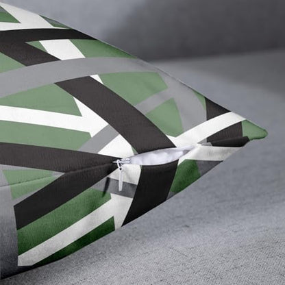 Emvency Throw Pillow Covers Set of 2, 18 x 18 Inch, Striped Sage Green - color: Green, size: 18" x 18" (Pack of 2)