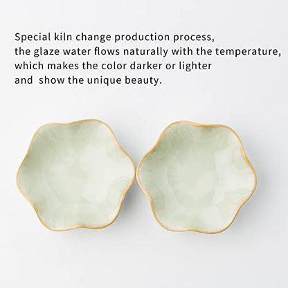 BEUNAIZER Jewelry Dish Tray, Ring Dish, Ceramic Trinket Tray, Key Bowl - color: Light Green
