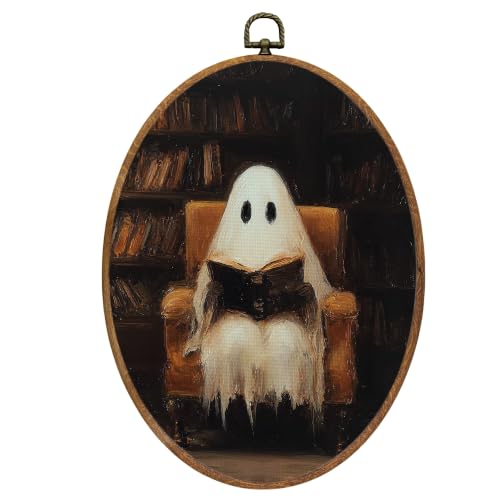 Mcehtle Moody Ghost Reading Book Wall Art Decor Framed 8.6x11.4 - color: Colour 33