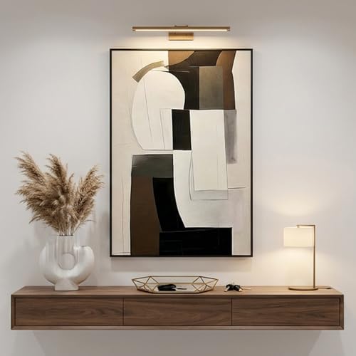 QKF Neutral Geometric 3D Texture Black Aluminum Frame Canvas Wall Art - color: Brown & Black Abstract