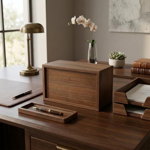 Decorative Solid Walnut Wood Storage Box with Magnetic Slide Lid