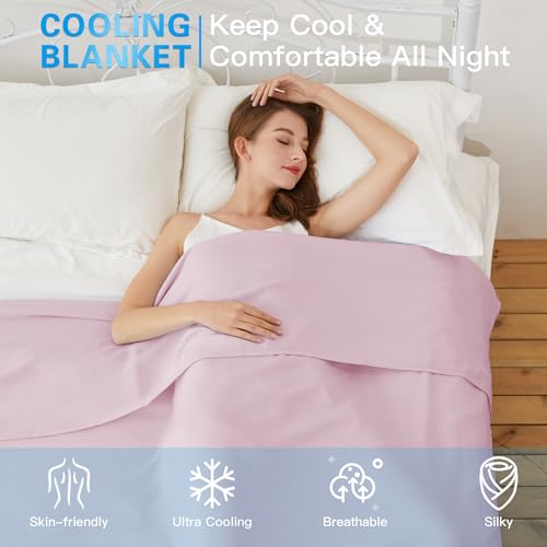 AmyHomie Cooling Blanket 79"x91", 100% Rayon Derived from Bamboo - color: Light Purple, size: 79" x 91"