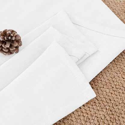 BGment Faux Linen White Curtains 63 Inch Length for Living Room - 2 Panels - color: Pure White, size: 52"W x 63"L (Pack of 2)