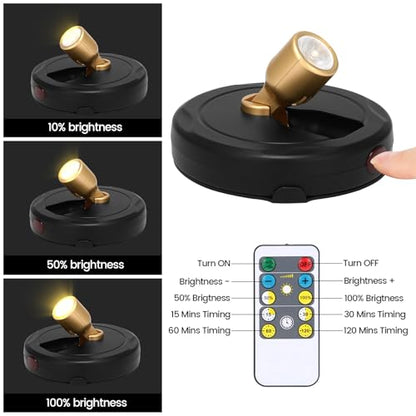 Wireless Spotlight Battery Operated, LED Picture Light - color: Black+Gold
