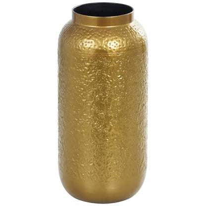 Deco 79 Metal Decorative Vase Textured Hammered Centerpiece Vase, Flower Vase for Home Decoration 9" x 9" x 19", Gold - size: 9" x 9" x 19"