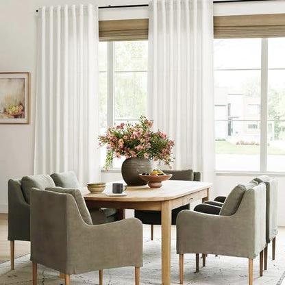 Jowels Natural Linen Curtains 84 Inch Long 2 Panels for Living Room - color: Natural, size: 52"W x 84"L (Pack of 2)