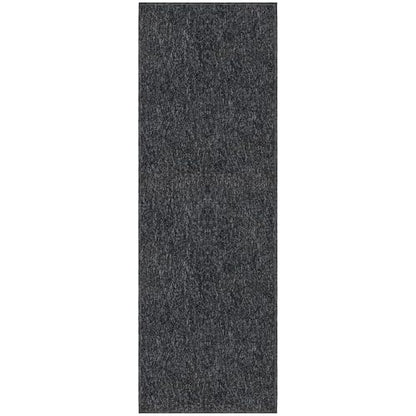 Ottomanson Door Mat Indoor Entryway Runner Rug – Non-Slip Durable Low-Pile Runner with Stain-Resistant Surface, 20" x 59", Black - color: Black