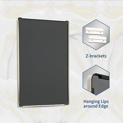 WEER Bathroom Vanity Mirror Brushed Nickel 22X30 Inch - color: Brushed Nickel, size: 22"L x 30"W