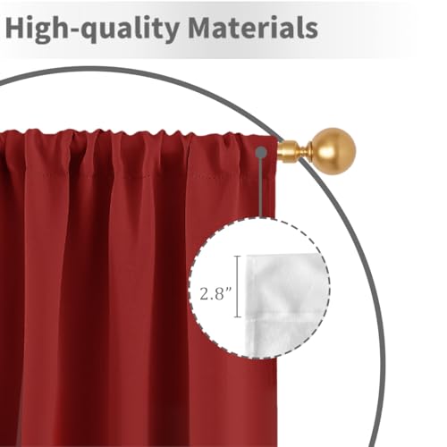 Red White Curtains, Ombre, 2 Panels, 42" W x 63" L, Rod Pocket - color: Red and White, size: 42"W x 63"L (Pack of 2)