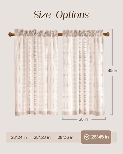 Miss Adola 45 Inch Length Kitchen Tier Curtains, Striped Farmhouse - color: Striped Farmhouse, size: 28"W x 45"L (Pack of 2)