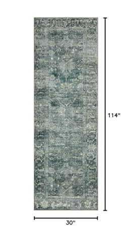Loloi Magnolia Home Banks Blue/Lagoon 2'-6" x 9'-6" Runner Rug - color: Blue / Lagoon, size: 2'6" x 9'6" (Rectangular)