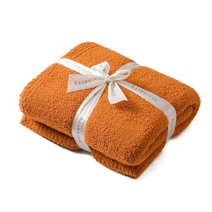 bearberry Knit Throw Blanket 50x60 Caramel Super Soft Plush for Couch - color: Caramel, size: Throw(50″x60″)
