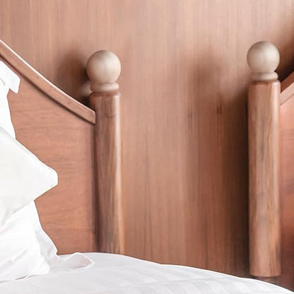 2 Pack Bed Post Finials 2.5" Round Wood Ball Curtain Rod Finial with Screw - size: 2.5 Inch