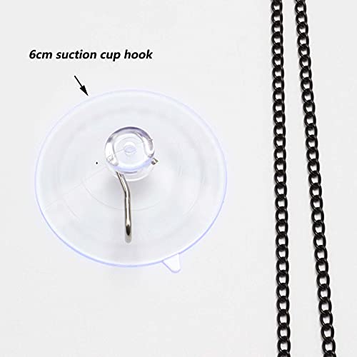 Bieye Chain003 25-Inch Black Hanging Chain with Suction Cup Hook - size: Black 25-inches with Suction Cup