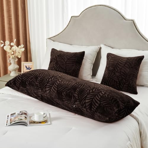 SOCHOW Body Pillow Cover 21x54 Inches with Zipper, 1 Pack, Brown - color: Brown, size: 54" x 21" (Pack of 1)