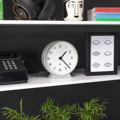 NEWGATE® M Mantel 에코 책상 시계 | 모던 라운드 디자인 | 포쉬 그레이 - color: 포쉬 그레이