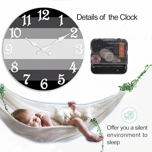 ArtSocket Round Wall Clock Silent Non-Ticking 8", Grey - color: Farmhouse Beach Coastal, size: 8in